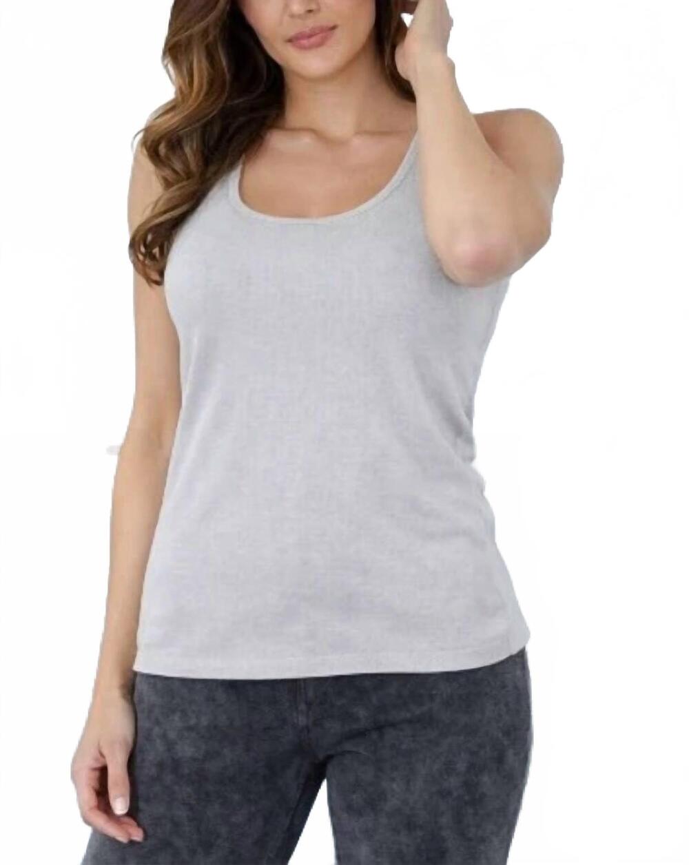 NEW ANGEL APPAREL essential scoop neck tank top in stone